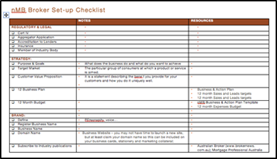nMB Broker Set-up Checklist